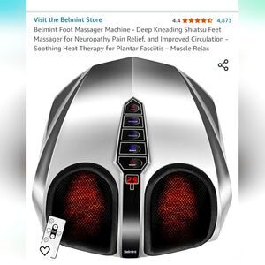 Silver Foot Massager with Heat - Deep Kneading Shiatsu